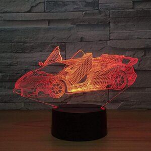 3D Illusion Sports Car Night Light